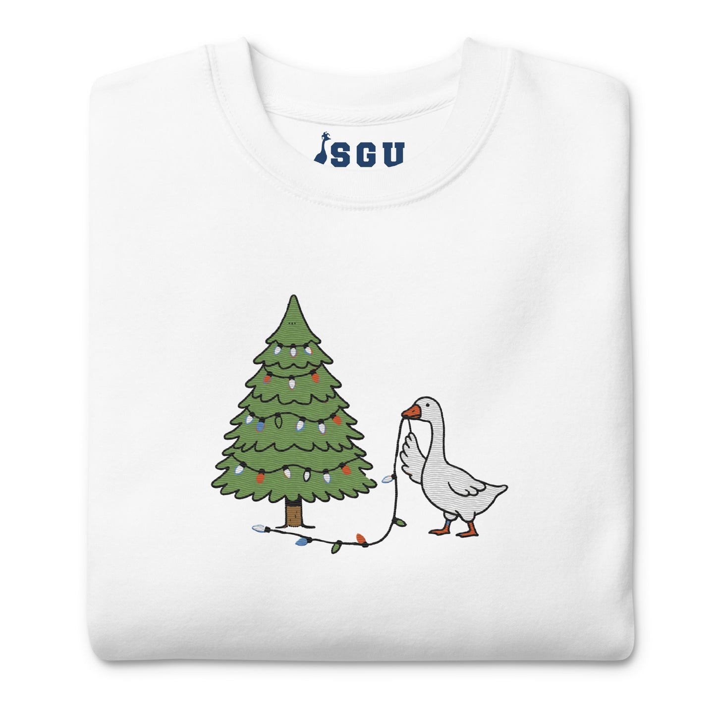 SGU Goose Lights Winter Wonderland Edition | Premium Unisex Crewneck - Snow - Embroidered