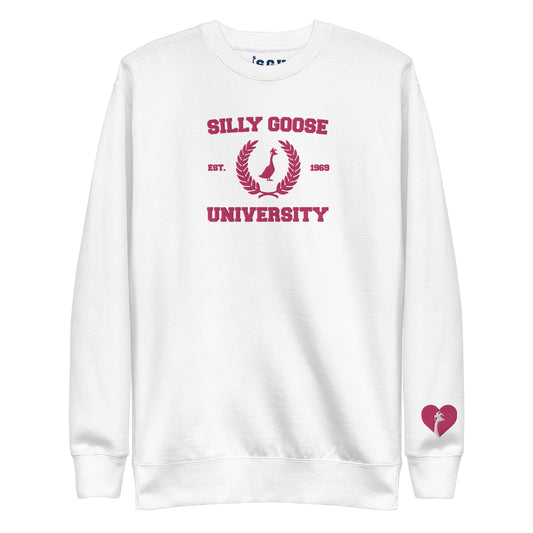 SGU Collegiate Seal Valentine's Edition | Premium Unisex Crewneck - Pink/White - Embroidered