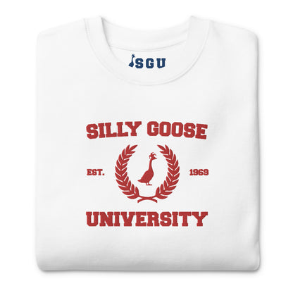 SGU Collegiate Seal Valentine's Edition | Premium Unisex Crewneck - Red/White - Embroidered