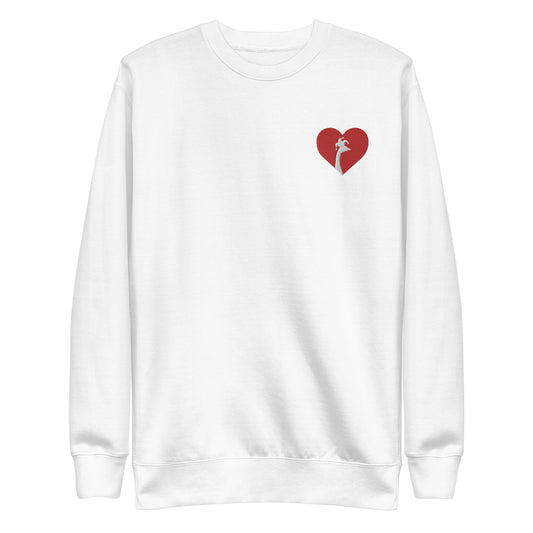 SGU Heart Goose | Premium Unisex Crewneck Red/White/White - Embroidered