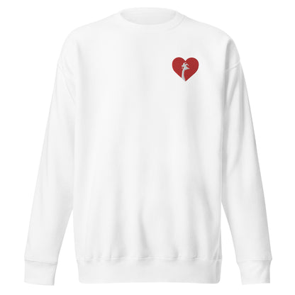 SGU Heart Goose | Premium Unisex Crewneck Red/White/White - Embroidered