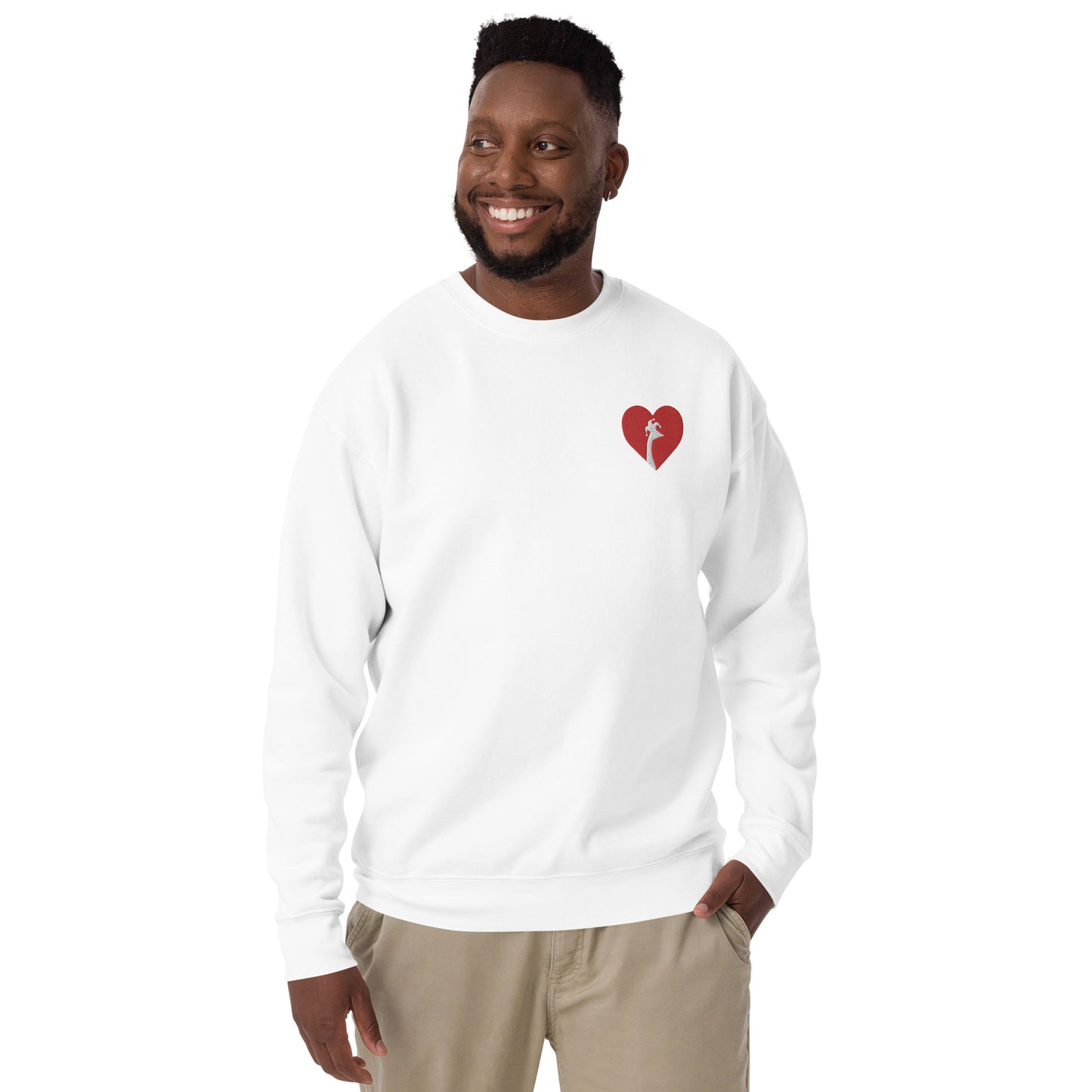 SGU Heart Goose | Premium Unisex Crewneck Red/White/White - Embroidered