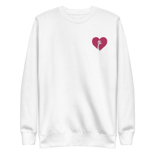 SGU Heart Goose | Premium Unisex Crewneck Pink/White/White - Embroidered