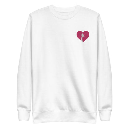 SGU Heart Goose | Premium Unisex Crewneck Pink/White/White - Embroidered