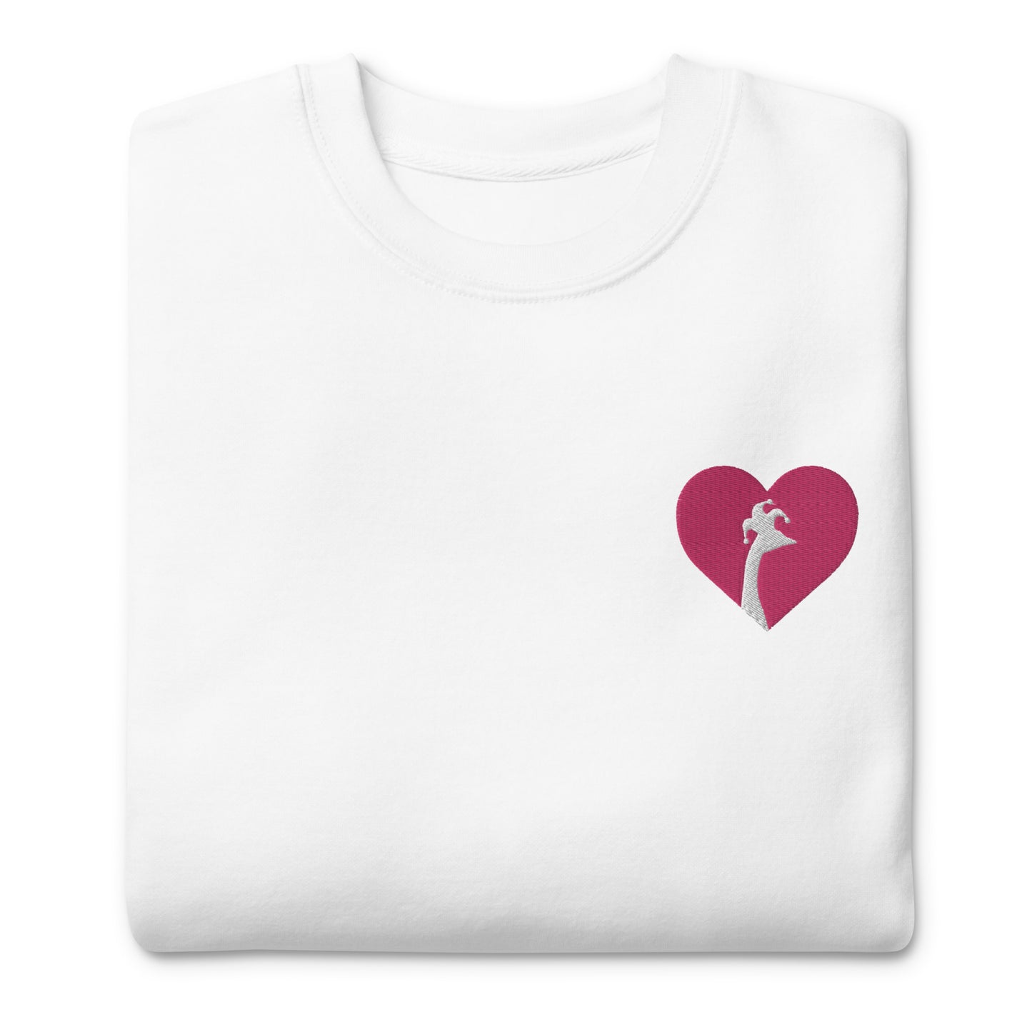 SGU Heart Goose | Premium Unisex Crewneck Pink/White/White - Embroidered