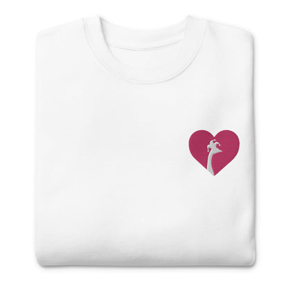 SGU Heart Goose | Premium Unisex Crewneck Pink/White/White - Embroidered