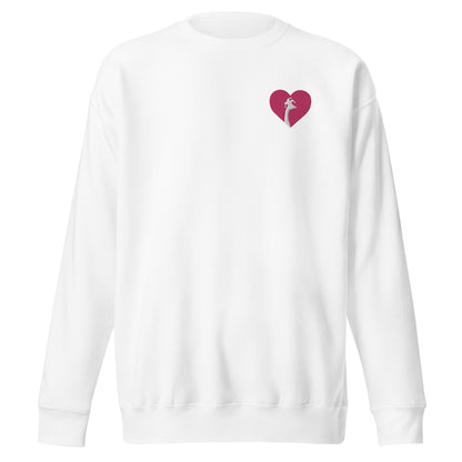 SGU Heart Goose | Premium Unisex Crewneck Pink/White/White - Embroidered