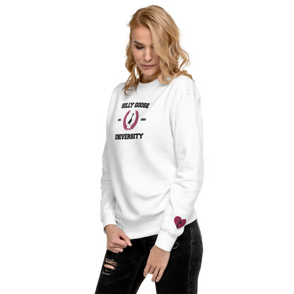 SGU Collegiate Seal Valentine's Edition | Premium Unisex Crewneck - Black/Pink/White - Embroidered