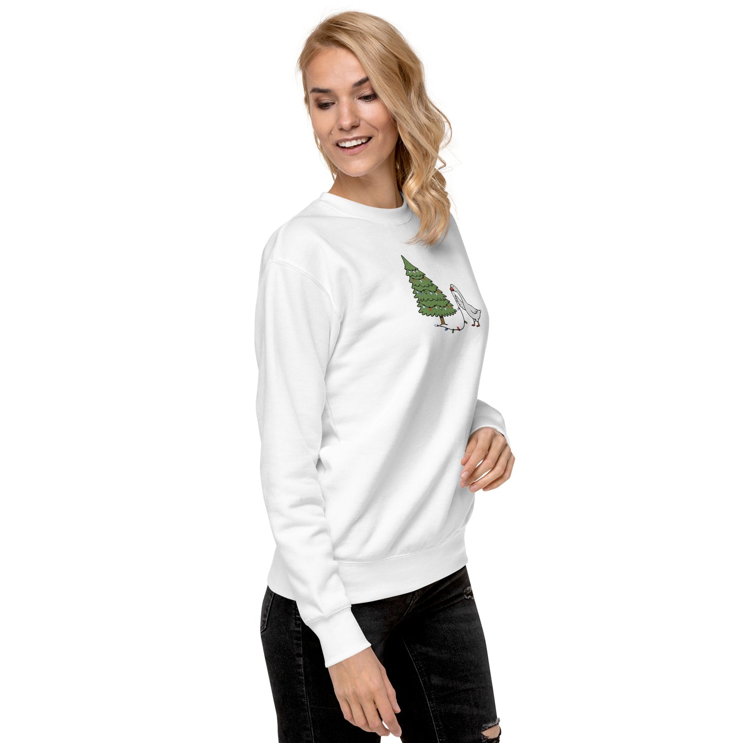 SGU Goose Lights Winter Wonderland Edition | Premium Unisex Crewneck - Snow - Embroidered