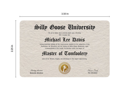 Customizable Silly Goose University Diploma (MINI)