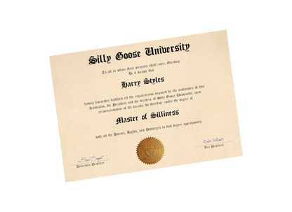 Customizable Silly Goose University Diploma