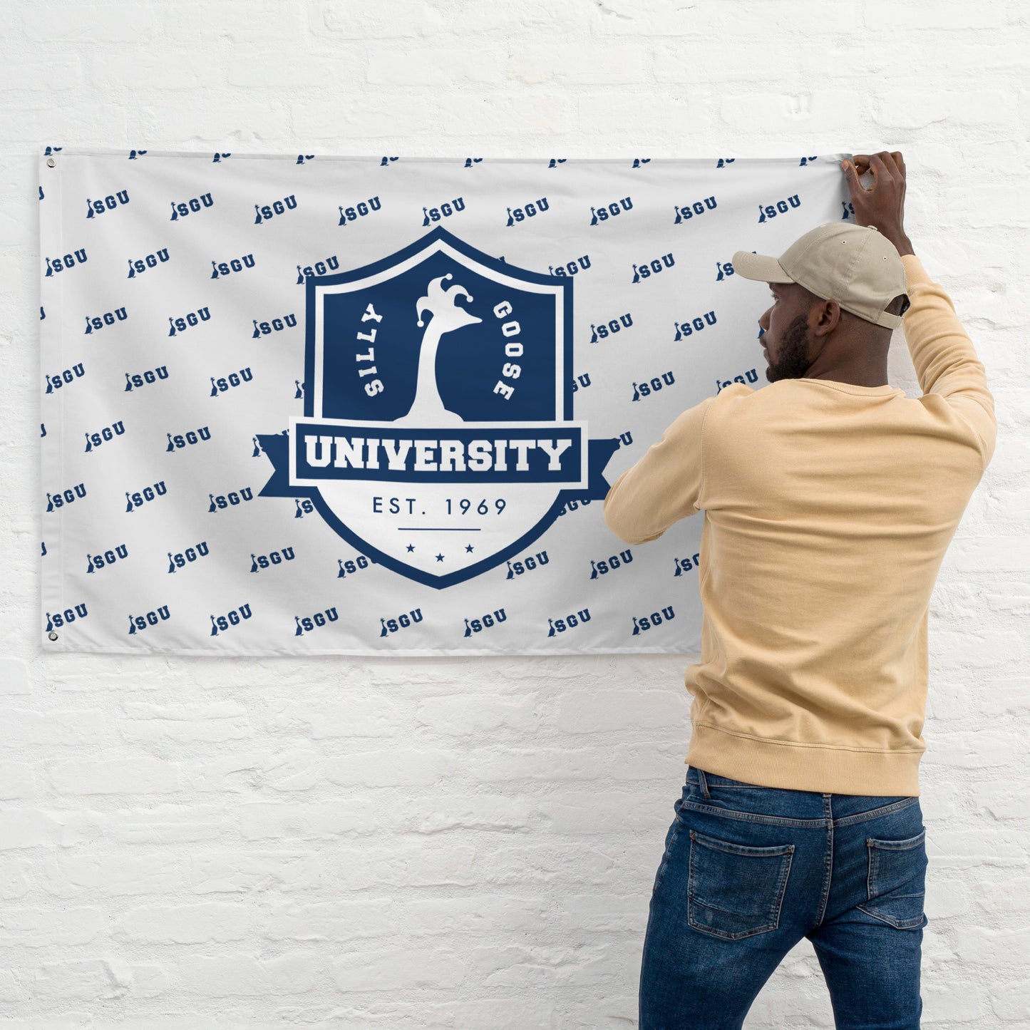 Silly Goose University Logo Flag