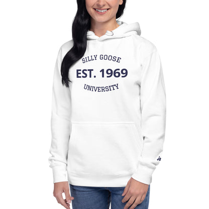 SGU Est. 1969 | Premium Unisex Hoodie - White/ Navy - Embroidered