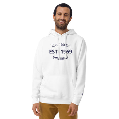 SGU Est. 1969 | Premium Unisex Hoodie - White/ Navy - Embroidered